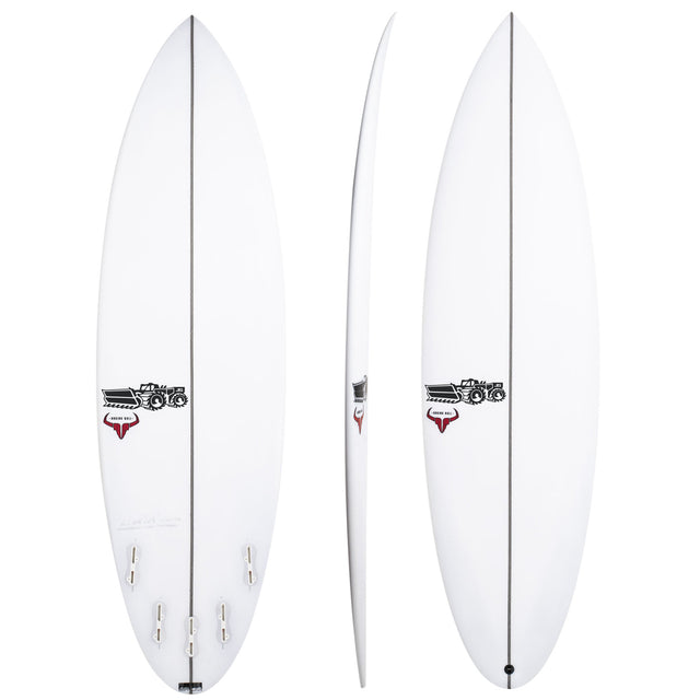Raging Bull 6'4" x 20 1/8" X  2 7/8" - 39.00L, Round, 5x  Futures Fin Boxes, PU - ID:990597