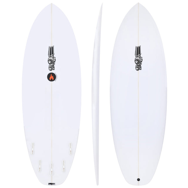 Flame Fish 5'7" x 21 1/4" X  2 9/16" - 35.00L, Squash, 5x  FCS 2 Fin Boxes, EPS - ID:1130303