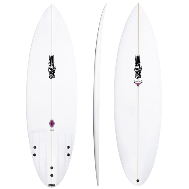 Raging Bull Channel Bottom 5'10" x 19 1/4" X  2 1/2" - 29.70L, Round, 3x   Fins, PU - ID:757727