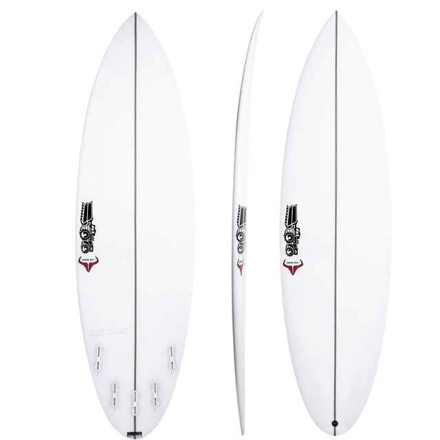 Raging Bull Easy Rider 6'4" x 20 7/8" X  3" - 42.40L, Round, 5x  FCS 2 Fin Boxes, PU - ID:1147451