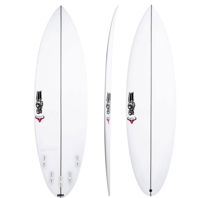 Raging Bull Easy Rider 6'2" x 20 1/2" X  2 13/16" - 38.40L, Round, 5x  FCS 2 Fin Boxes, PU - ID:1147449