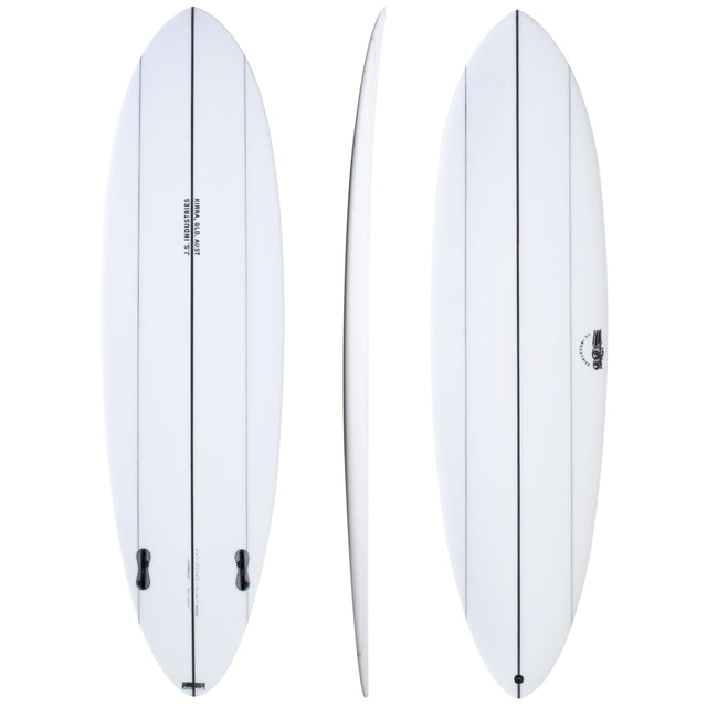 Big Baron Clear 6'2" x 19 1/2" X  2 1/2" - 32.40L, Round Pin, 2x  FCS 2 Fin Boxes, PE - ID:667859